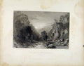 Original Old Antique Print Pass Inverfarrakaig Inverness Scotland C1839 19th