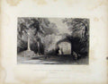 Original Old Antique Print Scotland Art C1839 Market Cross Palace Gate Scone