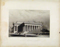 Original Old Antique Print Royal Institution Edinburgh Scotland C1839 Victorian