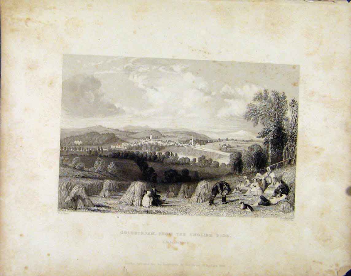 Original Old Antique Print Cstream English Side C1839 Scotland 19th