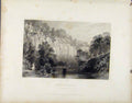 Original Old Antique Print Hawthornden Middlothian Scotland C1839 19th