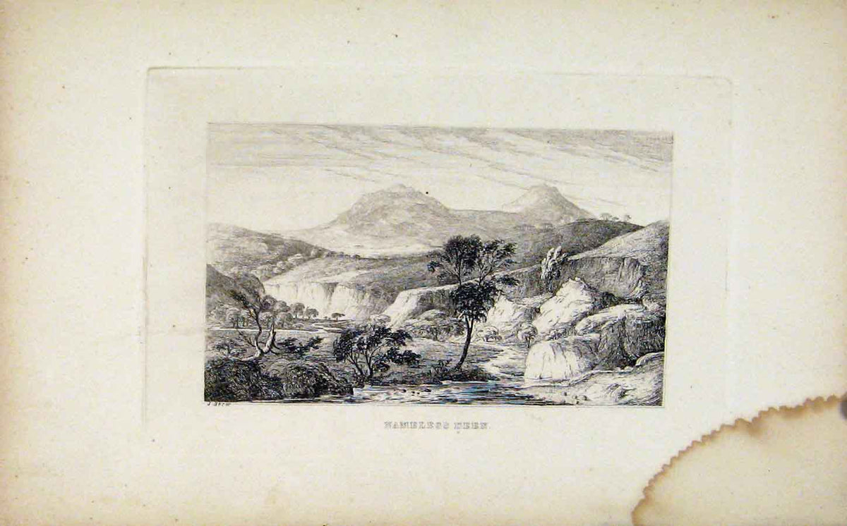 Original Old Antique Print Etching Fine Art Nameless Deen