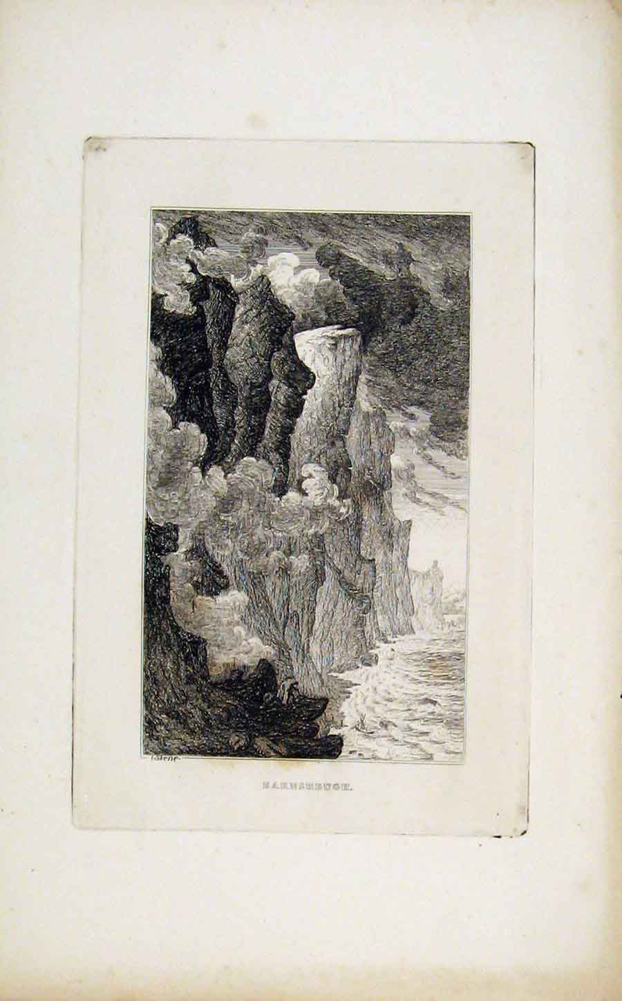 Original Old Antique Print Etching Fine Art C1830 Earnsheugh 19th Century