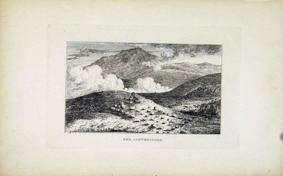 Original Old Antique Print Etching C1830 Fine Art Conventicle 19th Century