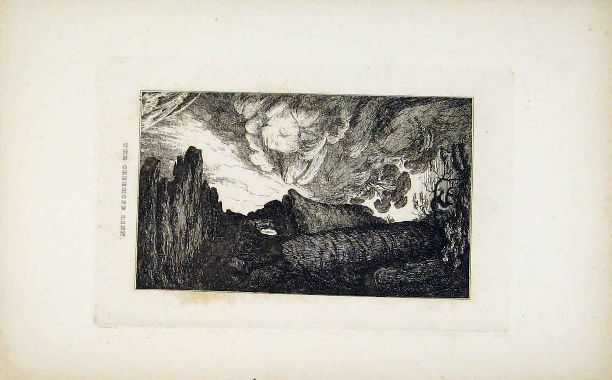 Original Old Antique Print Greehope Linn Etching Fine Art C1830 19th Century
