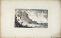 Original Old Antique Print Etching Port Mary Fine Art C1830 19th Century