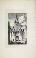 Original Old Antique Print Netherbow Port Etching C1830 Fine Art 19th Century