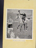 Original Old Antique Print Duke And Mrs Gumpage Horse Rider Greeting