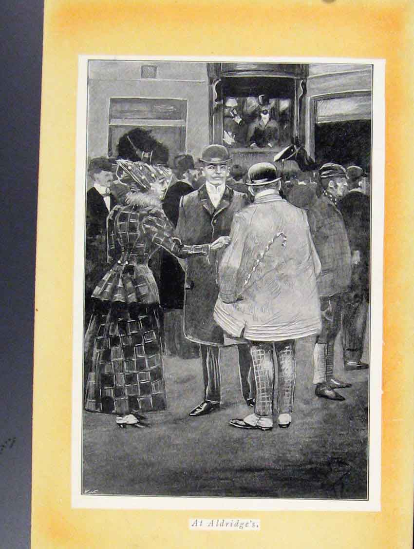 Original Old Vintage Print At Aldrides Sketches Social Ball C1924 20th Century