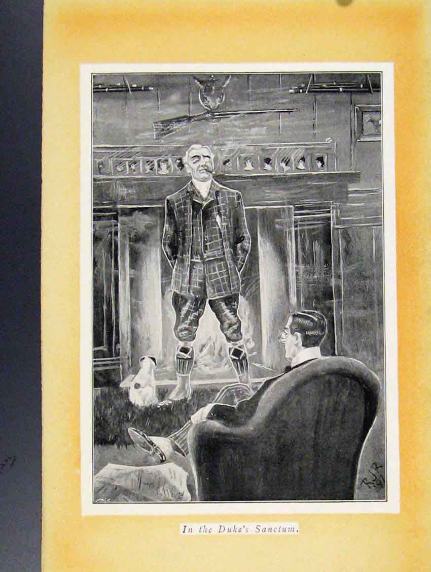 Original Old Vintage Print Duke Sanctum Interior Sketches C1924 Art 20th Century