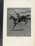 Original Old Antique Print Horse Fobbs Paddock Sketches Fox Hunting