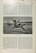 Original Old Antique Print Birdcage Newmarket The Encyclopedia Sport C1893