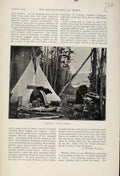Original Old Antique Print Camping Out North America The Encyclopedia Sport