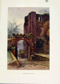 Original Old Vintage Print Rougemont Caslte Painting By Haslehust Fine Art C1920
