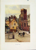Original Old Vintage Print Painting By Haslehust C1920 St Marys Steps Fine Art