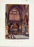 Old Vintage Print Sanctuary Exeter Cathedral Painting By Haslehust C1920 20th