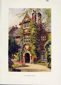 Original Old Vintage Print Painting By Haslehust C1920 Color Abbots Lodge Exeter