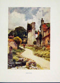 Original Old Antique Print Portisham Fine Art Painting By Haslehust 18th Century