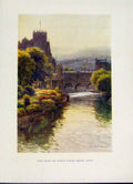 Original Old Antique Print View From North Parade Bridge Bath Haslehust Fine Art