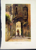 Old Vintage Print Penniless Gate Wells C1920 Painting By Haslehust Color 20th