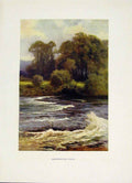 Old Vintage Print Monnington Falls C1920 Painting By Haslehust Color Art 20th