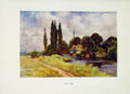 Original Old Antique Print Iffley Mill Oxford Painting By Haslehust