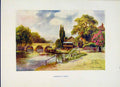 Original Old Vintage Print Maidenhead Bridge C1920 Painting By Haslehust 20th
