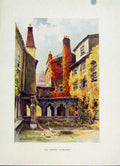 Original Old Vintage Print Painting By Haslehust Windsor Canons Cloisters C1920
