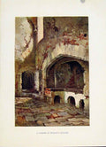Original Old Vintage Print Corner Wolsey Kitchen C1920 Haslehust Hampton Court