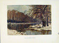 Original Old Vintage Print C1920 Painting By Haslehust Hampton Court Long Water