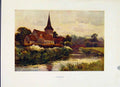 Original Old Vintage Print Fordwich Painting By Haslehust Color Fine Art C1920