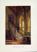 Old Vintage Print Whinchester Brethrens Hall St Cross Haslehust Art 1920 20th