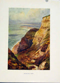 Original Old Vintage Print Halsehurst Painting Backgang Chine Isle Wight C1920