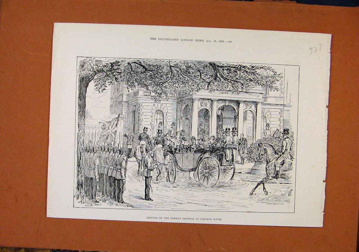 Old Antique Print Arrival German Emperor Osborne House C1889 London News 19th