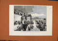 Original Old Antique Print Blackheath Open Air Meeting Turkish Atrocities C1876