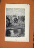 Original Old Antique Print C1871 Inverary Castle River Aray 19th