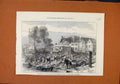Original Old Antique Print International Four Oar Boat Race Hammersmith C1872
