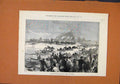 Original Old Antique Print Double Sculling Match Thames C1874 London News 19th