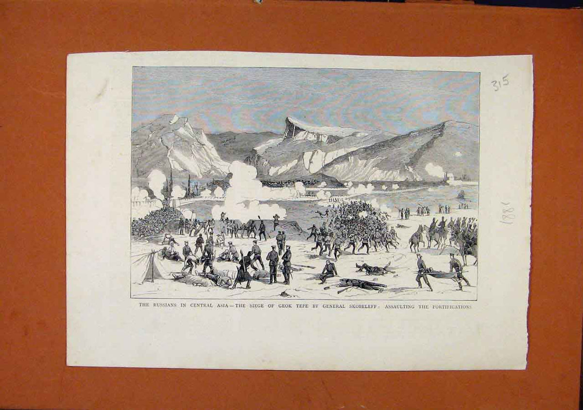 Original Old Antique Print Russians Central Asia C1881 The Graphic Victorian