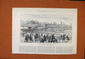 Original Old Antique Print City Santiago Central Tramway Station C1889 Victorian