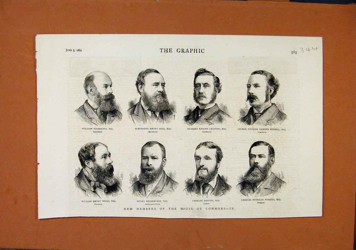 Original Old Antique Print The Graphic Members House Commons Iv C1880 Victorian