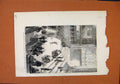 Original Old Antique Print Drawing French National Lottery C1879 19th