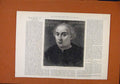 Original Old Antique Print Portrait Clumbus Sebastian Del Piombo C1891 Victorian
