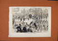 Original Old Antique Print Banquet Sir Gabnet Wolseley Portsmouth C1874 19th
