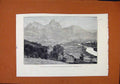 Old Antique Print Valley Town Schwytz Birthplace Swiss Confederation 1891 19th