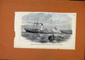 Original Old Antique Print Steamboat Collision Tyne Brittannic Braiser C1859