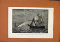 Original Old Antique Print Sailor Princes Hms Cleopatra C1882 19th