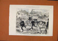 Original Old Antique Print Twenty Five Seconds After Ringin Fire Bell C1888 19th