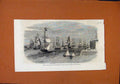 Original Old Antique Print Scene In The Mersey Illustrated London News