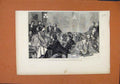 Original Old Antique Print Australian Meat Supper Newcastle C1872 19th
